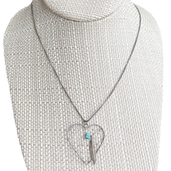 Vintage 925 Italy Sterling Silver Heart Dreamcatcher Bohemian Pendant Necklace - Picture 1 of 6